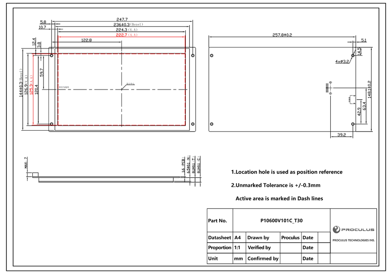 10.1 Inch 1024*600 LCD Module